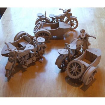 Intra απο ξύλο plywood 3mm-4mm πάχος - Τρισδιάστατο μοτίβο παζλ BMW R75 μοτοσικλέτας Δίασταση 30x30 cm Intraeaxys-07533m1z - Image 1