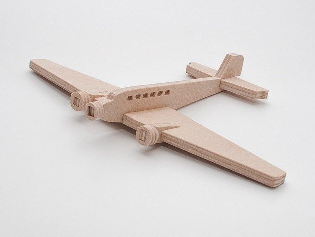 Intra απο ξύλο plywood 3mm-4mm πάχος - Μοντέλο Junkers Ju 52 Lasercut Δίασταση 30x30 cm Intraeaxys-zo9nl41k