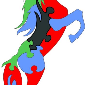 Intra απο ξύλο plywood 3mm-4mm πάχος - Πρότυπο ting παζλ αλόγων Δίασταση 30x30 cm Intraeaxys-m1d6rv37 - Image 1