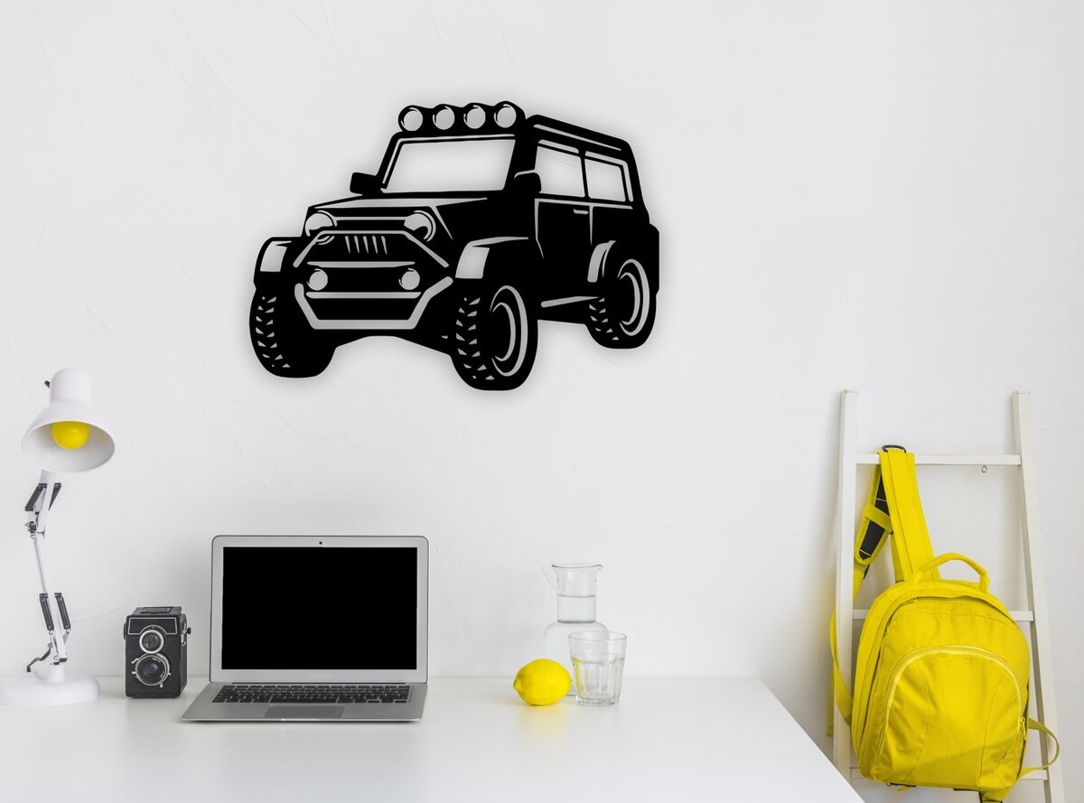 Intra απο ξύλο plywood 3mm-4mm πάχος - Jeep Wall Art Δίασταση 30x30 cm Intraeaxys-ro6y3vn7