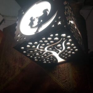 Intra απο ξύλο plywood 3mm-4mm πάχος - Ξύλινη σκιά φωτιστικού Δίασταση 30x30 cm Intraeaxys-lop4kxow