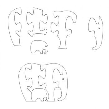 Intra απο ξύλο plywood 3mm-4mm πάχος - słoń (Ελέφαντες παζλ) Δίασταση 30x30 cm Intraeaxys-51r453o6 - Image 1