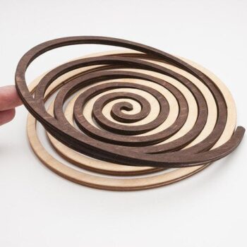 Intra απο ξύλο plywood 3mm-4mm πάχος - Srchimedes Spiral Trivet CNC Δίασταση 30x30 cm Intraeaxys-d1lqwx7m - Image 1