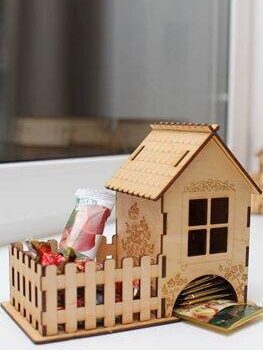 Intra απο ξύλο plywood 3mm-4mm πάχος - Casinha Cha Δίασταση 30x30 cm Intraeaxys-r7v2j61d - Image 1