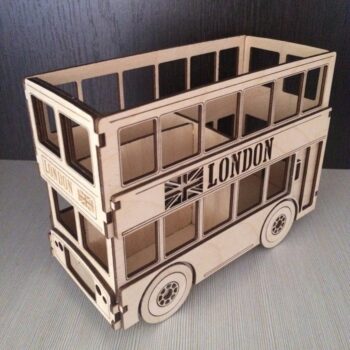 Intra απο ξύλο plywood 3mm-4mm πάχος - Λεωφορείο του Λονδίνου Δίασταση 30x30 cm Intraeaxys-d1lgnzom - Image 1