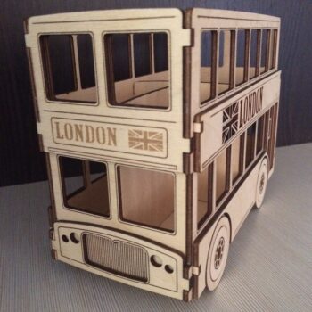 Intra απο ξύλο plywood 3mm-4mm πάχος - London Bus 3d Puzzle Δίασταση 30x30 cm Intraeaxys-voq9mj72 - Image 1