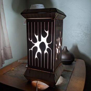 Intra απο ξύλο plywood 3mm-4mm πάχος - Επιτραπέζιο φωτιστικό Tongue Drum Inspired Δίασταση 30x30 cm Intraeaxys-joedjr51 - Image 1