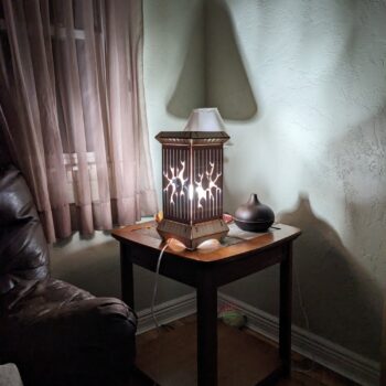 Intra απο ξύλο plywood 3mm-4mm πάχος - Επιτραπέζιο φωτιστικό Tongue Drum Inspired Δίασταση 30x30 cm Intraeaxys-joedjr51 - Image 3