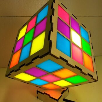 Intra απο ξύλο plywood 3mm-4mm πάχος - Ξύλινο χαριτωμένο φωτιστικό νύχτας Δίασταση 30x30 cm Intraeaxys-qomm8l5o - Image 1