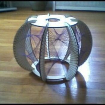 Intra απο ξύλο plywood 3mm-4mm πάχος - Αμπαζούρ με κορδόνια Δίασταση 30x30 cm Intraeaxys-yonem42o - Image 1