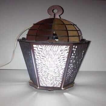 Intra απο ξύλο plywood 3mm-4mm πάχος - Vintage φωτιστικό οροφής Δίασταση 30x30 cm Intraeaxys-r1z259n1 - Image 1