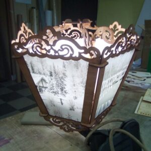 Intra απο ξύλο plywood 3mm-4mm πάχος - Ξύλινο Διακοσμητικό Φωτιστικό Δίασταση 30x30 cm Intraeaxys-6o3yle37