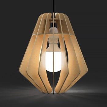 Intra απο ξύλο plywood 3mm-4mm πάχος - Κρεμαστό φωτιστικό Δίασταση 30x30 cm Intraeaxys-078ylw4o - Image 1