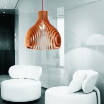 Intra απο ξύλο plywood 3mm-4mm πάχος - Μοντέρνο Ξύλινο Κρεμαστό Φωτιστικό Δίασταση 30x30 cm Intraeaxys-zo9ywxy7 - Image 1