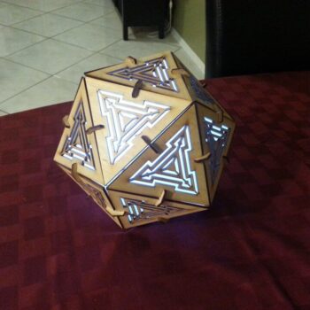 Intra απο ξύλο plywood 3mm-4mm πάχος - Λαμπτήρας Εικοσάεδρου 3mm Κόντρα πλακέ Δίασταση 30x30 cm Intraeaxys-m1d6r9y7 - Image 3