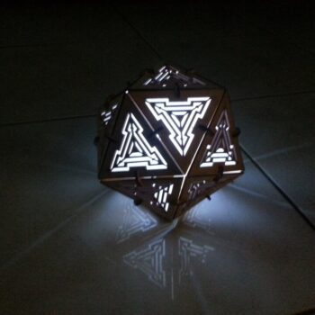 Intra απο ξύλο plywood 3mm-4mm πάχος - Λαμπτήρας Εικοσάεδρου 3mm Κόντρα πλακέ Δίασταση 30x30 cm Intraeaxys-m1d6r9y7 - Image 4