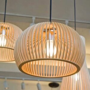 Intra απο ξύλο plywood 3mm-4mm πάχος - Ξύλινο κρεμαστό φωτιστικό κρεμαστό φως ting πρότυπο Δίασταση 30x30 cm Intraeaxys-pok3lrj7