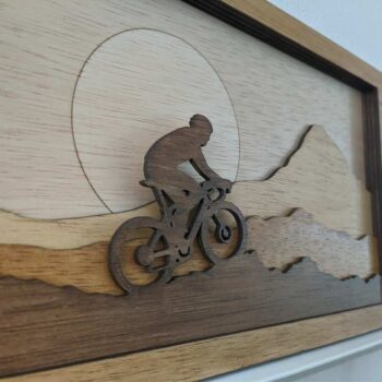 Intra απο ξύλο plywood 3mm-4mm πάχος - Biker Layered Shadow Box Δίασταση 30x30 cm Intraeaxys-eo4qx887 - Image 3