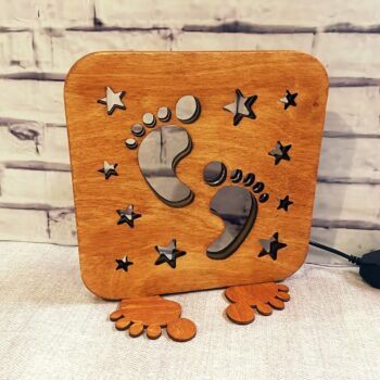 Intra απο ξύλο plywood 3mm-4mm πάχος - Διακοσμητικό φωτιστικό νύχτας Δίασταση 30x30 cm Intraeaxys-qomm44po - Image 1