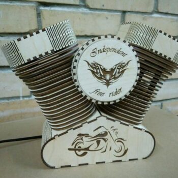 Intra απο ξύλο plywood 3mm-4mm πάχος - Harley Davidson Lamp Night Light Δίασταση 30x30 cm Intraeaxys-lopq62k7 - Image 1