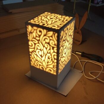 Intra απο ξύλο plywood 3mm-4mm πάχος - Διακοσμητικό φωτιστικό νύχτας Δίασταση 30x30 cm Intraeaxys-r1z2pkw1 - Image 1