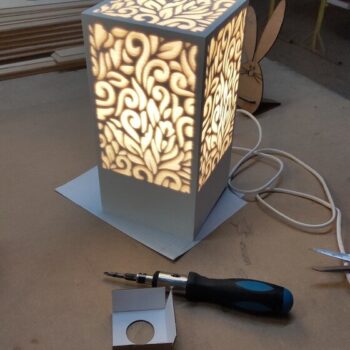 Intra απο ξύλο plywood 3mm-4mm πάχος - Διακοσμητικό φωτιστικό νύχτας Δίασταση 30x30 cm Intraeaxys-r1z2pkw1 - Image 5