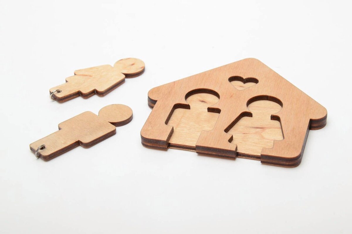 Intra απο ξύλο plywood 3mm-4mm πάχος - Klyuchnitsa S Chelovechkami Δίασταση 30x30 cm Intraeaxys-m1d86lok