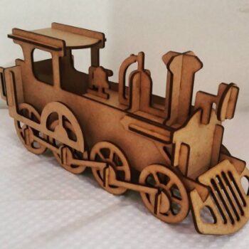 Intra απο ξύλο plywood 3mm-4mm πάχος - Locomotiva 3d Δίασταση 30x30 cm Intraeaxys-yonwm2or - Image 1
