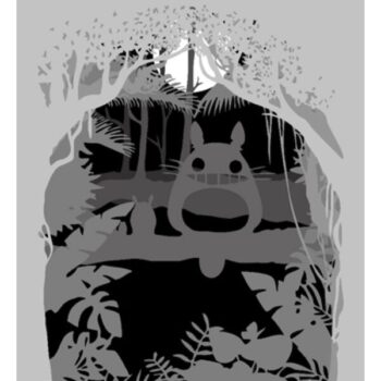 Intra απο ξύλο plywood 3mm-4mm πάχος - Λάμπα My Neighbor Totoro 3D Lightbox Δίασταση 30x30 cm Intraeaxys-eoxldrxo - Image 3