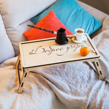 Intra απο ξύλο plywood 3mm-4mm πάχος - столик для завтрака доброе утро Δίασταση 30x30 cm Intraeaxys-ro6326ox - Image 1