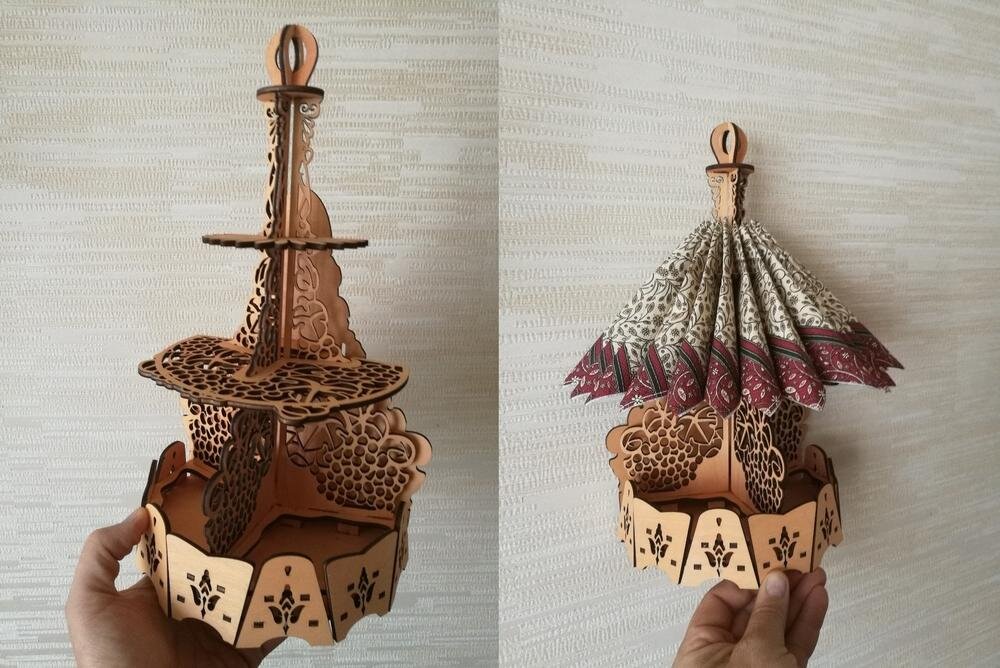 Intra απο ξύλο plywood 3mm-4mm πάχος - Πρότυπο επιτοίχιας θήκης χαρτοπετσέτας Δίασταση 30x30 cm Intraeaxys-51rrx9m1