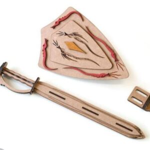 Intra απο ξύλο plywood 3mm-4mm πάχος - Σπαθί και ασπίδα των Βίκινγκ Δίασταση 30x30 cm Intraeaxys-r1zk6m1l