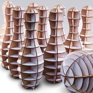 Intra απο ξύλο plywood 3mm-4mm πάχος - Σετ μπόουλινγκ Δίασταση 30x30 cm Intraeaxys-6o360pon