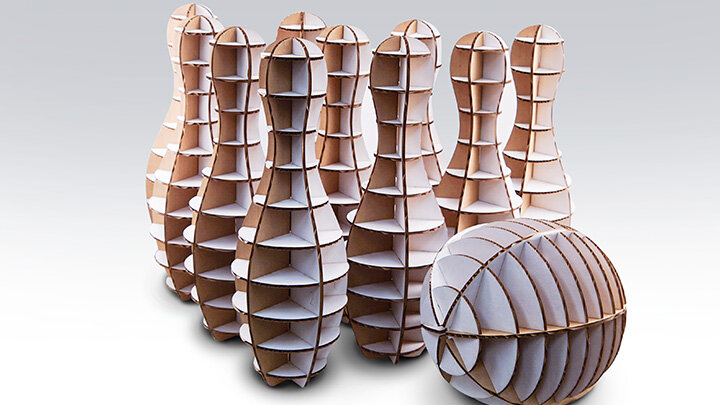 Intra απο ξύλο plywood 3mm-4mm πάχος - Σετ μπόουλινγκ Δίασταση 30x30 cm Intraeaxys-6o360pon