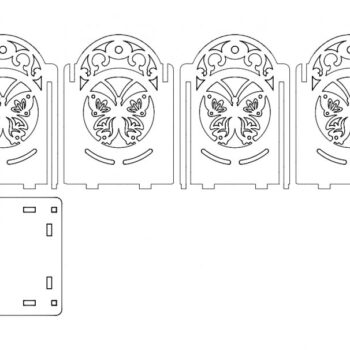 Intra απο ξύλο plywood 3mm-4mm πάχος - светильник бабочка 100х100х130 4mm Δίασταση 30x30 cm Intraeaxys-67wyz3o2 - Image 1