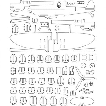 Intra απο ξύλο plywood 3mm-4mm πάχος - P301 Spiritfire (P301 Spitfire) Δίασταση 30x30 cm Intraeaxys-6o3lmron - Image 1