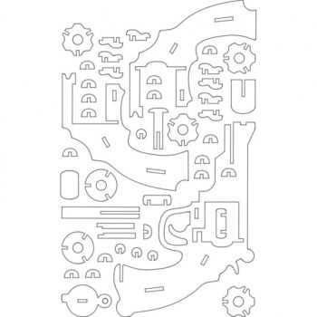 Intra απο ξύλο plywood 3mm-4mm πάχος - Περίστροφο 3d Δίασταση 30x30 cm Intraeaxys-078l3515 - Image 1