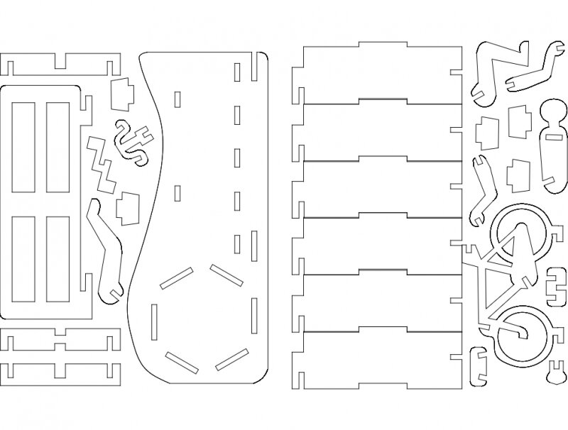Intra απο ξύλο plywood 3mm-4mm πάχος - Porta-Caneta Bicicleta Δίασταση 30x30 cm Intraeaxys-voqv0q12