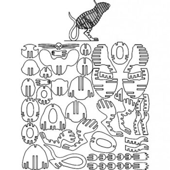 Intra απο ξύλο plywood 3mm-4mm πάχος - Ποντίκι Δίασταση 30x30 cm Intraeaxys-075lpm1z - Image 1