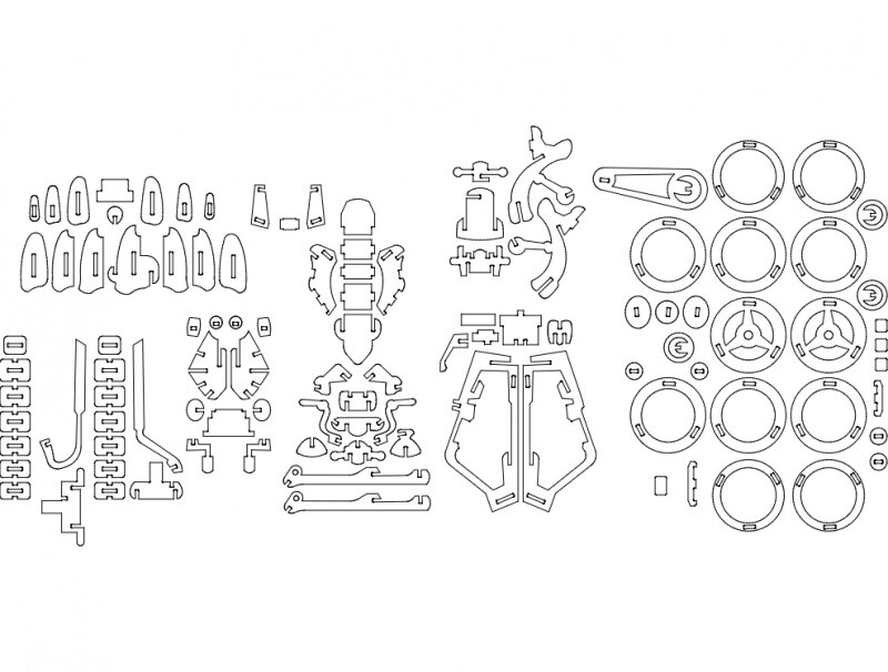 Intra απο ξύλο plywood 3mm-4mm πάχος - Harley R 6 χλστ Δίασταση 30x30 cm Intraeaxys-eo4ldw1j
