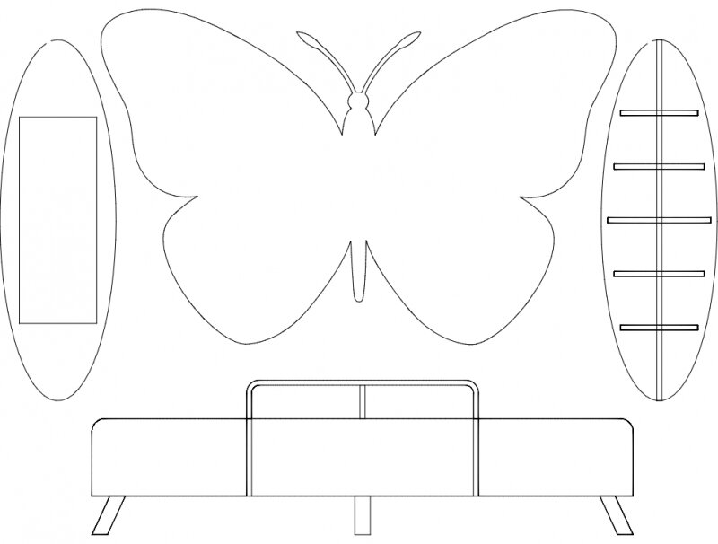 Intra απο ξύλο plywood 3mm-4mm πάχος - kelebek-tv N Tes -1 Δίασταση 30x30 cm Intraeaxys-yonqxpor