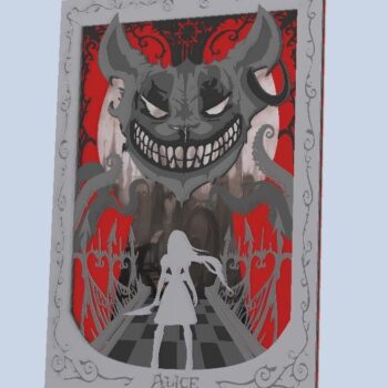 Intra απο ξύλο plywood 3mm-4mm πάχος - Layered Art Alice: Otherlands "Red Cheshire" Δίασταση 30x30 cm Intraeaxys-r1z2kjl1 - Image 3