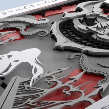 Intra απο ξύλο plywood 3mm-4mm πάχος - Layered Art Alice: Otherlands "Red Cheshire" Δίασταση 30x30 cm Intraeaxys-r1z2kjl1 - Image 5