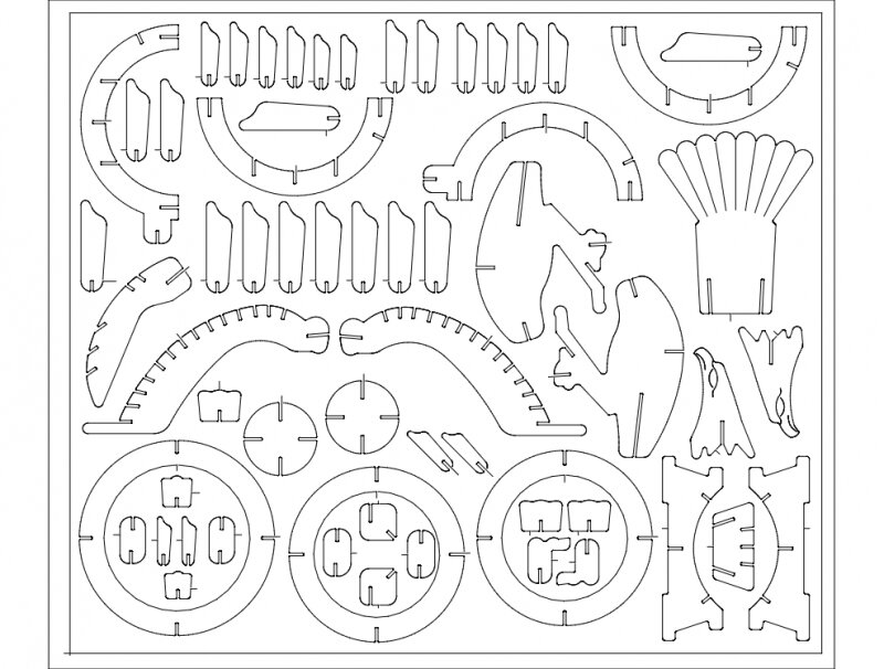 Intra απο ξύλο plywood 3mm-4mm πάχος - Chyba Dinozaur Δίασταση 30x30 cm Intraeaxys-eo4m9yoj