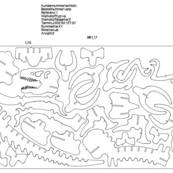 Intra απο ξύλο plywood 3mm-4mm πάχος - Τυρανόζαουρ Δίασταση 30x30 cm Intraeaxys-voqz8jo2 - Image 1