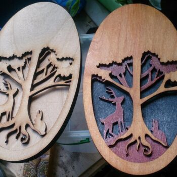 Intra απο ξύλο plywood 3mm-4mm πάχος - Laser Carving The Return of Bambi Layered Design Δίασταση 30x30 cm Intraeaxys-eo0q3001 - Image 1