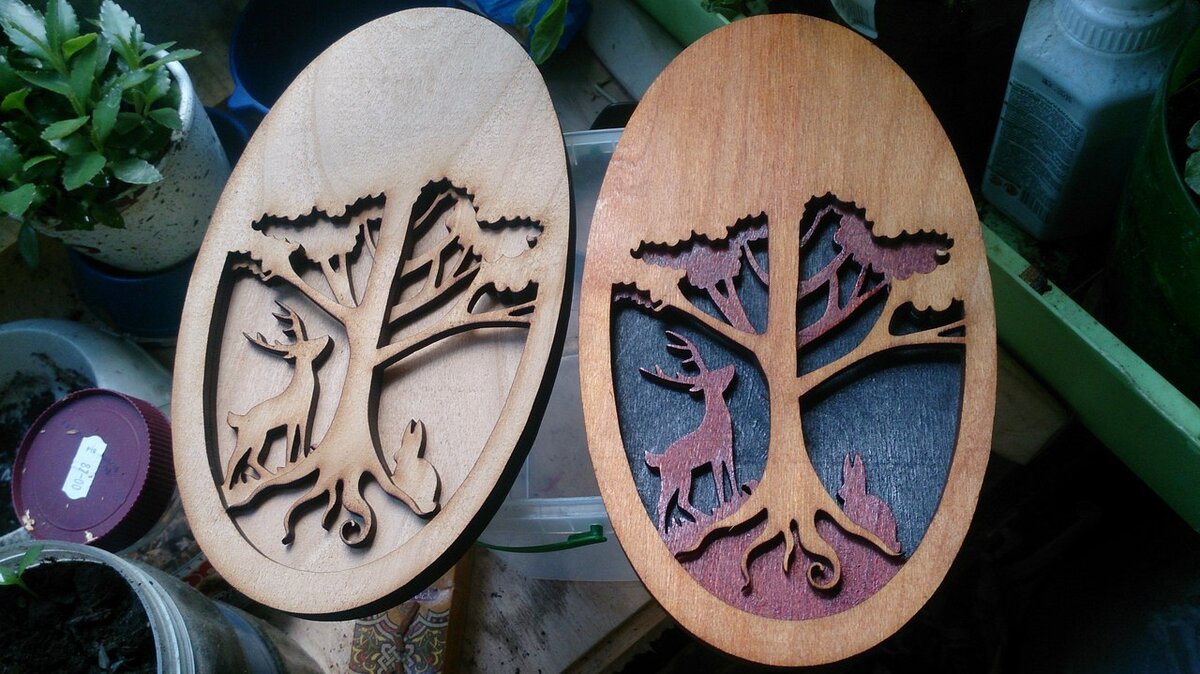 Intra απο ξύλο plywood 3mm-4mm πάχος - Laser Carving The Return of Bambi Layered Design Δίασταση 30x30 cm Intraeaxys-eo0q3001