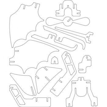 Intra απο ξύλο plywood 3mm-4mm πάχος - avião κουλοχέρηδες 4 χλστ Δίασταση 30x30 cm Intraeaxys-r1zd5l7l - Image 1