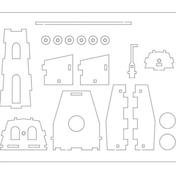 Intra απο ξύλο plywood 3mm-4mm πάχος - Ανεμόμυλος Μέρος 4 Δίασταση 30x30 cm Intraeaxys-qomk8573 - Image 1
