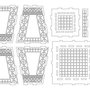 Intra απο ξύλο plywood 3mm-4mm πάχος - Effil Tower μέρος 2 Δίασταση 30x30 cm Intraeaxys-eoxdg47z